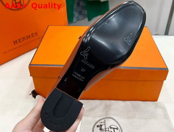 Hermes Jackie 50 Pump in Marron Alezan Goatskin Replica