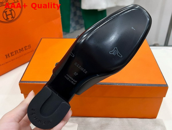 Hermes Jackie 50 Pump in Noir Goatskin Replica