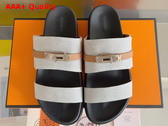 Hermes Jackson Sandal in Canvas and Calfskin Replica