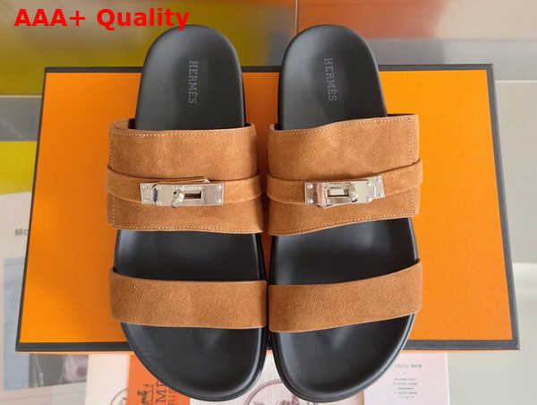 Hermes Jackson Sandal in Etoupe Suede Goatskin Replica