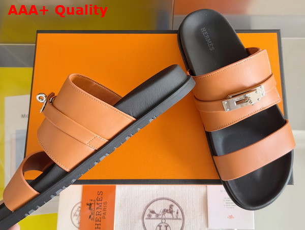 Hermes Jackson Sandal in Naturel Heritage Calfskin Replica