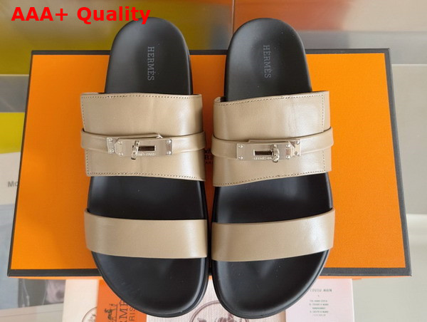 Hermes Jackson Sandal in Naturel Heritage Calfskin Replica