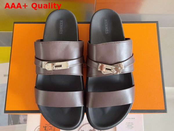 Hermes Jackson Sandal in Naturel Heritage Calfskin Replica