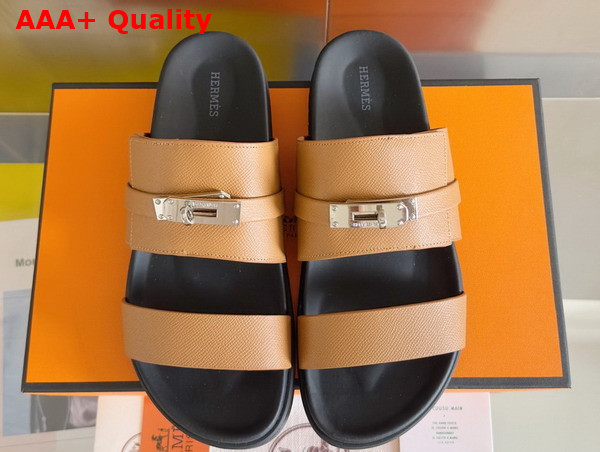 Hermes Jackson Sandal in Noir Epsom Calfskin Replica