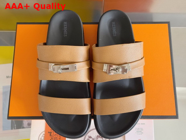 Hermes Jackson Sandal in Noir Epsom Calfskin Replica