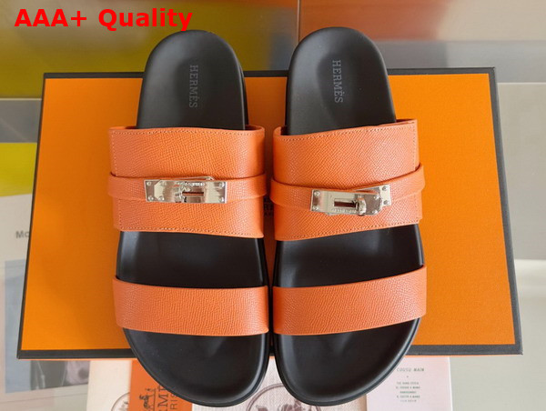 Hermes Jackson Sandal in Noir Epsom Calfskin Replica