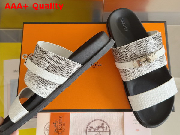 Hermes Jackson Sandal in Python Leather Effect Calfskin Replica