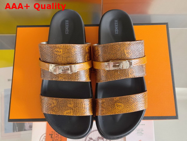 Hermes Jackson Sandal in Python Leather Effect Calfskin Replica