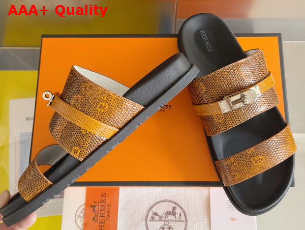 Hermes Jackson Sandal in Python Leather Effect Calfskin Replica