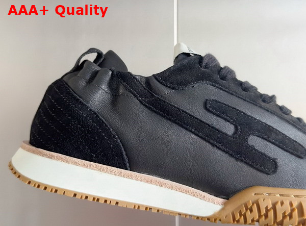 Hermes Jet Sneaker in Noir Nappa Leather and Suede Goatskin Replica
