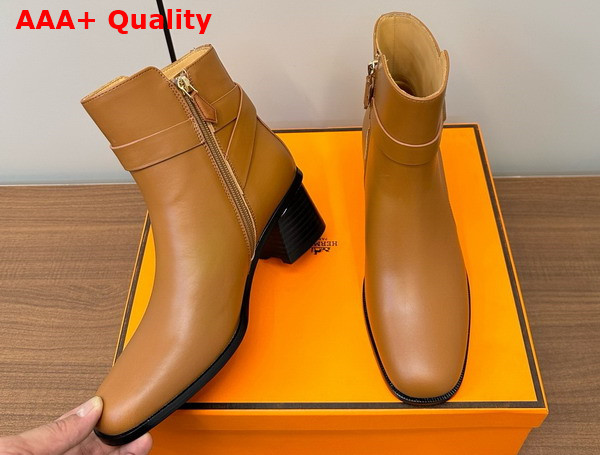 Hermes Jill 60 Ankle Boot in Naturel Calfskin Replica