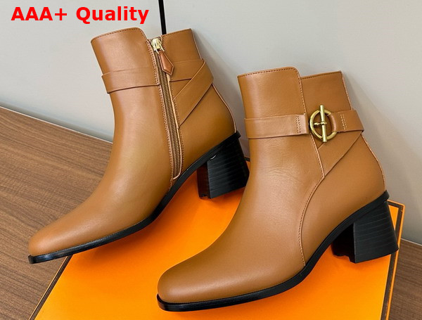 Hermes Jill 60 Ankle Boot in Naturel Calfskin Replica