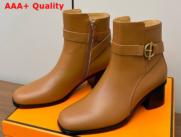 Hermes Jill 60 Ankle Boot in Naturel Calfskin Replica