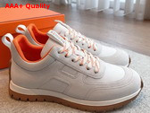 Hermes Jimmy Sneaker Blanc Technical Canvas and Suede Goatskin Replica