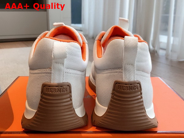 Hermes Jimmy Sneaker Blanc Technical Canvas and Suede Goatskin Replica