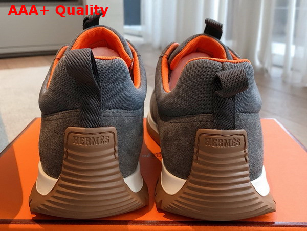 Hermes Jimmy Sneaker Grey Technical Canvas and Suede Goatskin Replica