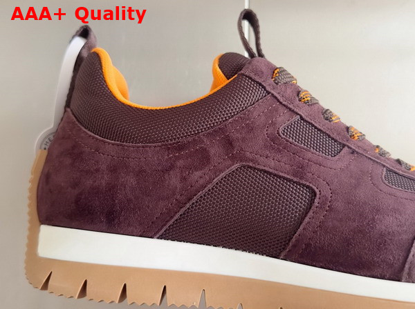 Hermes Jimmy Sneaker Marron Ebene Technical Canvas and Suede Goatskin Top Grade Quality Replica