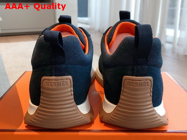 Hermes Jimmy Sneaker Navy Blue Technical Canvas and Suede Goatskin Replica