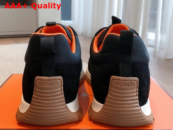 Hermes Jimmy Sneaker Noir Technical Canvas and Suede Goatskin Replica