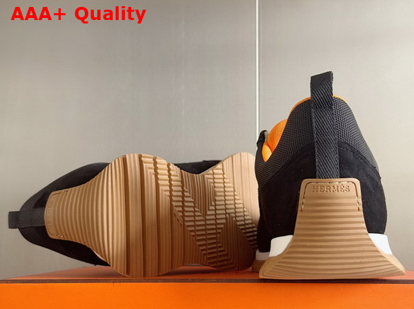 Hermes Jimmy Sneaker in Noir Technical Canvas and Suede Goatskin Top Grade Quality Replica