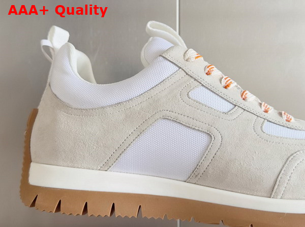 Hermes Jimmy Sneaker in White Technical Canvas and Suede Goatskin Top Grade Quality Replica