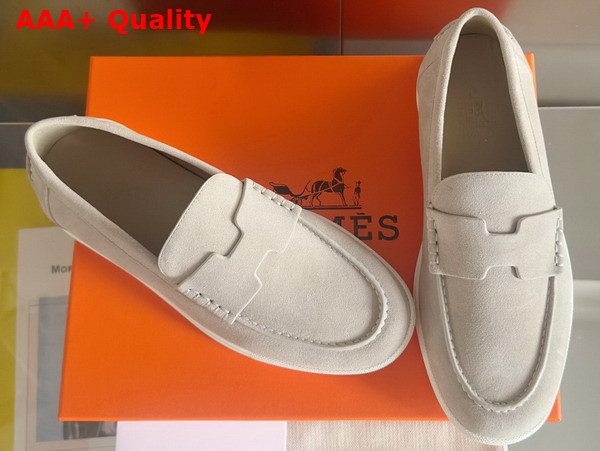 Hermes Job Loafer in Beige Esquisse Suede Goatskin Replica