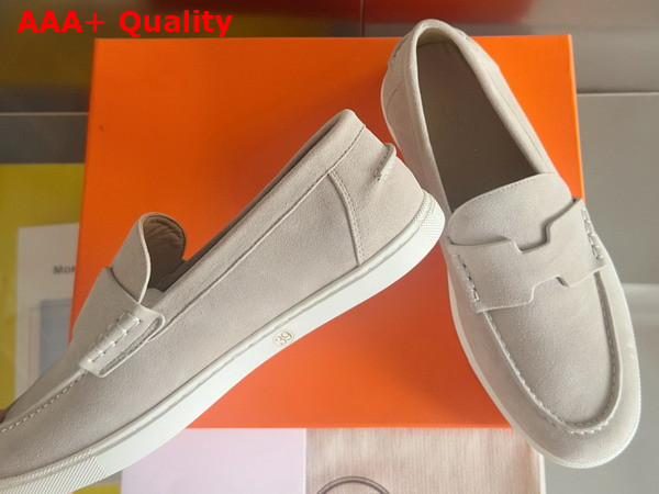 Hermes Job Loafer in Beige Esquisse Suede Goatskin Replica
