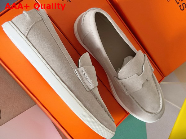 Hermes Job Loafer in Beige Esquisse Suede Goatskin Replica