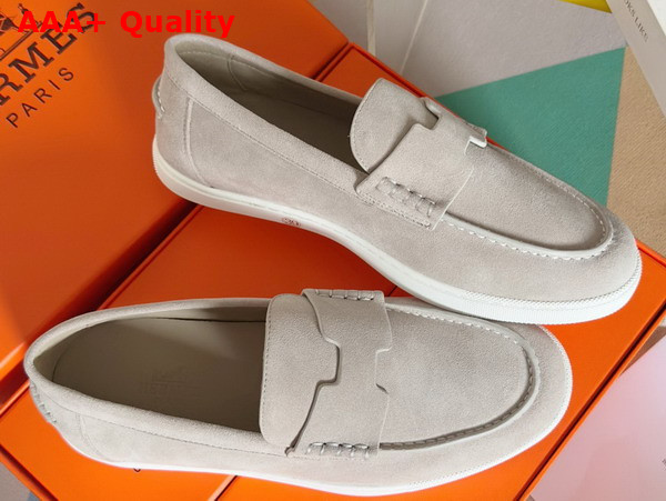Hermes Job Loafer in Beige Esquisse Suede Goatskin Replica