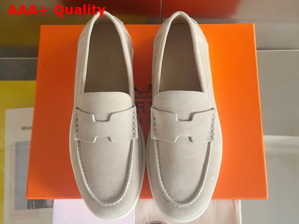 Hermes Job Loafer in Beige Esquisse Suede Goatskin Replica