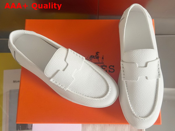 Hermes Job Loafer in White Taurillon Leather Replica