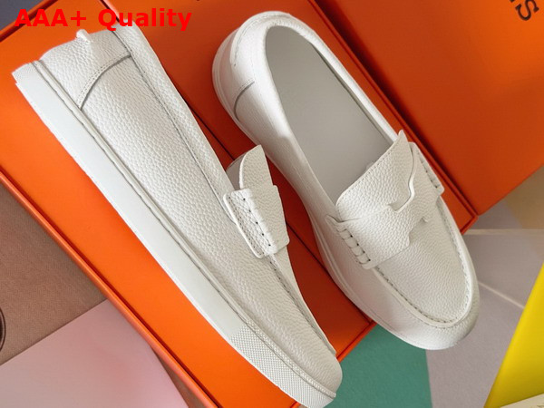 Hermes Job Loafer in White Taurillon Leather Replica