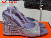 Hermes Jolie 100 Sandal in Light Purple Suede Goatskin with Rhinestone Details Replica