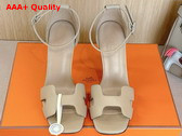 Hermes Joy 70 Sandal in Beige Epsom Calfskin Replica