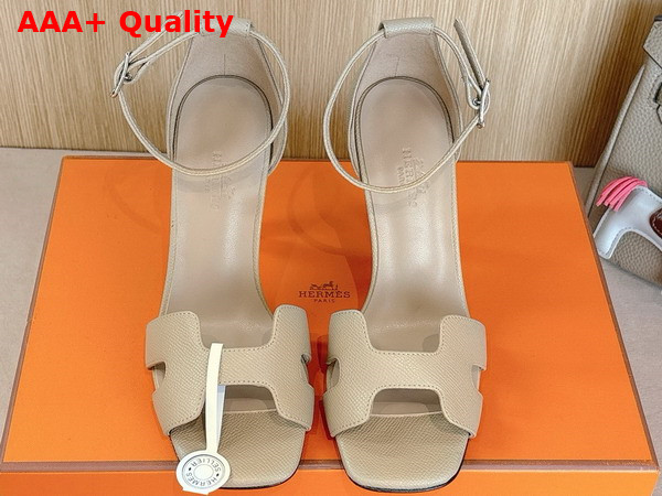 Hermes Joy 70 Sandal in Beige Epsom Calfskin Replica