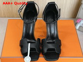 Hermes Joy 70 Sandal in Black Epsom Calfskin Replica