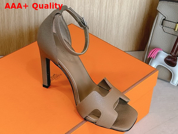 Hermes Joy 70 Sandal in Elephant Grey Epsom Calfskin Replica