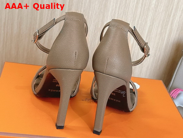 Hermes Joy 70 Sandal in Elephant Grey Epsom Calfskin Replica