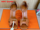 Hermes Joy 70 Sandal in Natural Epsom Calfskin Replica