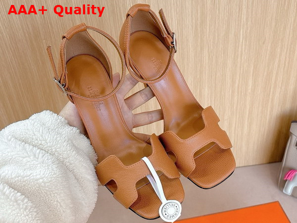 Hermes Joy 70 Sandal in Natural Epsom Calfskin Replica