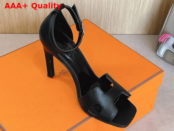Hermes Joy 70 Sandal in Noir Calfskin Replica