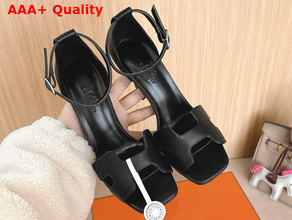 Hermes Joy 70 Sandal in Noir Calfskin Replica