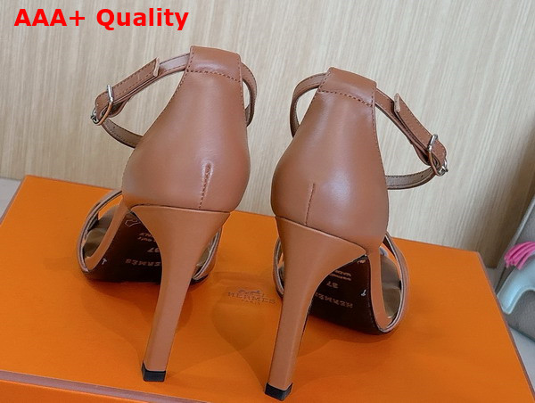 Hermes Joy 70 Sandal in Tan Calfskin Replica