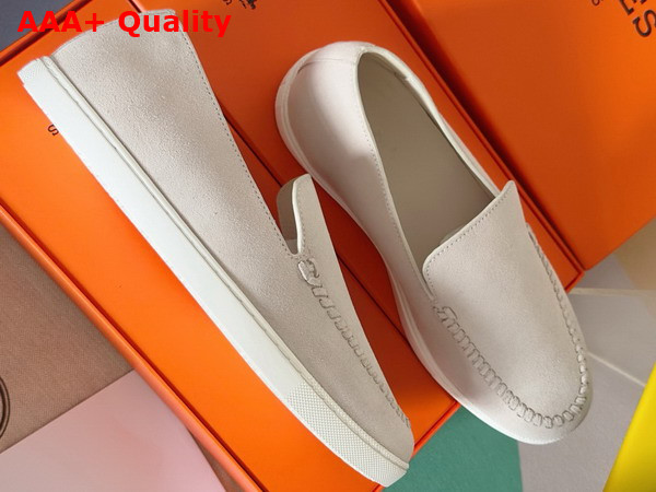 Hermes Julian Loafer in Beige Esquisse Suede Calfskin Replica