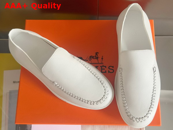 Hermes Julian Loafer in Blanc Calfskin Replica