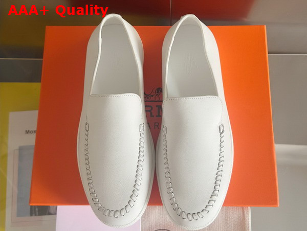 Hermes Julian Loafer in Blanc Calfskin Replica