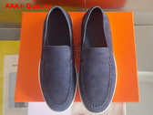 Hermes Julian Loafer in Bleu Celeste Suede Calfskin Replica