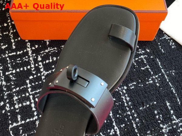 Hermes July Sandal in Black Calfskin Replica