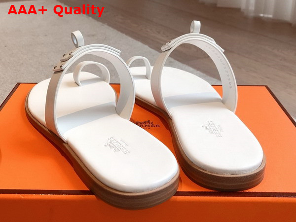 Hermes July Sandal in Blanc Calfskin Replica