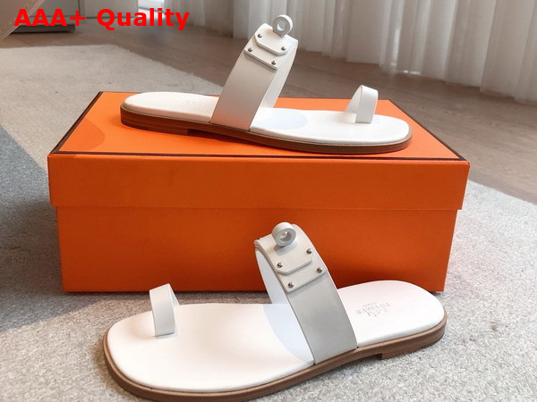 Hermes July Sandal in Blanc Calfskin Replica